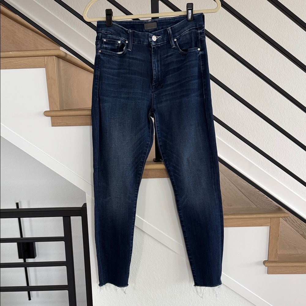 MOTHER Dark Indigo Skinny Jeans